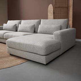 PEPP Interiors Como Grote Bank Met Chaise Longue Rechts Grijs Mix Puente 09