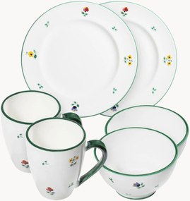 Handgemaakte ontbijtset Streublumen, 6-delig