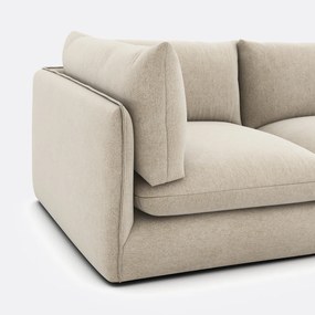 Modulaire 3-zitsbank met poef, gemêleerd polyester, Malo