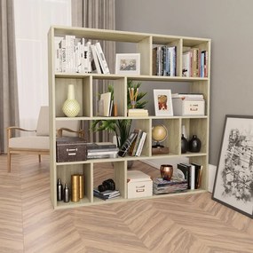 vidaXL Kamerscherm/boekenkast 110x24x110 cm bewerkt hout eikenkleurig
