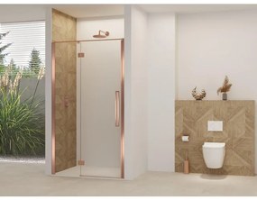 Van Rijn Products ST07 Deur vast deel - 88x200cm - helder glas - stabilisatiestang - Koper Geborsteld ST0730090HESC
