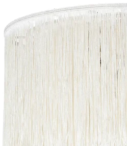 Oosterse plafondlamp goud crème kap met franjes - FranxaOosters E27 rond Binnenverlichting Lamp