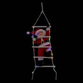 Feeric Christmas Kerstman op Ladder - 60 cm - LED verlichting en muziek - 8 lichtfuncties - binnen en buiten
