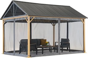 Teramo aluminium tuinhuisje met muggengaas 3x4.8m Tuinpunt