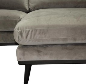 Loungebank Odissi chaise longue rechts - velours Brunei taupe 04 - 2,58 x 1,60 mtr breed