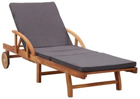 vidaXL Ligbed met kussen massief acaciahout