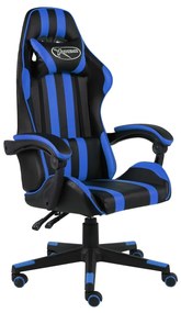 vidaXL Racestoel kunstleer zwart en blauw