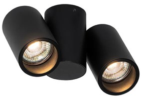 Design Spot / Opbouwspot / Plafondspot zwart 2-lichts verstelbaar - Michael Design GU10 Binnenverlichting Lamp