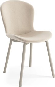 FIORA Beige (stof Apia 453) / grijs-beige frame (kasjmier) - MODERNE GESTOFFEERDE STOEL VOOR WOONKAMER/EETKAMER LOFT