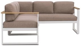 The Outsider Hoek Loungeset - Melton - Acacia/Aluminium - Wit - The Outsider