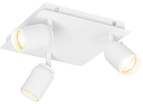 Smart badkamer Spot / Opbouwspot / Plafondspot wit vierkant 3-lichts IP44 incl. 3 Wifi GU10 50mm - Ducha Modern GU10 IP44 Lamp