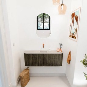 Mondiaz Joya DLux 115cm toiletmeubel ronding links/rechts shadow met wastafel faye midden zonder kraangat opalo