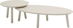 Salute lounge tuintafels set van 2 ceramic oyster linen Taste 4SO