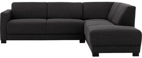 Goossens Zitmeubel My Style zwart, stof, 2,5-zits, stijlvol landelijk met chaise longue rechts
