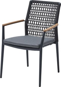 Salta dining tuinstoel rope aluminium antraciet stapelbaar