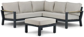 Hoek loungeset 5 personen Aluminium/Polywood (teakfinish) Grijs  Lifestyle Garden Furniture Bilbao