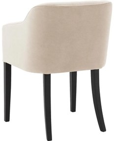 Goossens Eetkamerstoel Peda beige velvet stof met armleuning, elegant chic