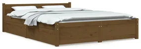 vidaXL Bedframe met lades honingbruin 120x200 cm
