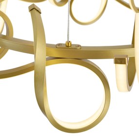 Design hanglamp goud rond 3-staps dimbaar - Krisscross