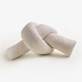 Kussen 25x55 Cm In Schapenvacht Ilania Teddystof Gebroken Wit - Sklum