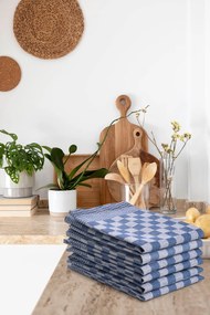 Theedoek ruit – 6 stuks – 50×70 – blauw
