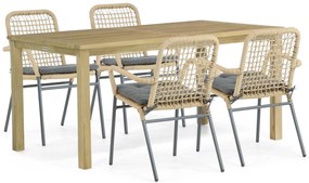 Tuinset 4 personen 160 cm Aluminium/Rope Taupe De Laan Projects