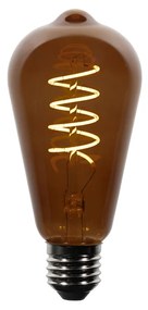 Set van 5 E27 dimbare LED lampen ST64 bruin 4W 100 lm 1800K