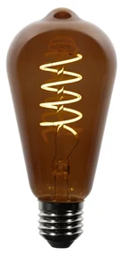 Set van 5 E27 dimbare LED lampen ST64 bruin 4W 100 lm 1800K