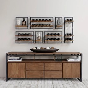 DTP Home Winemate Natural Type E Houten Wijnrek - 35x25x75cm.