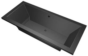 Xenz Society Duobad - 200x90x53 - afvoer Midden - acryl - ebony 6886-29