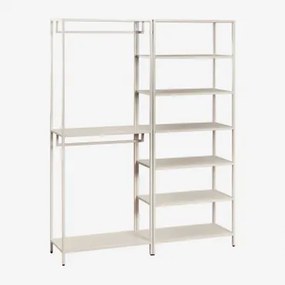 Janine 2-delige Open Modulaire Kledingkast Met Kledingrek En Stalen Planken Tapioca Beige - Sklum