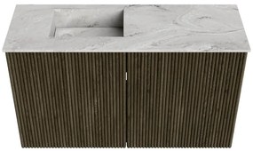 Mondiaz Joya DLux 70cm toiletmeubel shadow met wastafel faye links 1 kraangat glace