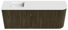 Mondiaz Joya 100cm toiletmeubel ronding rechts shadow met wastafel faye links 1 kraangat talc