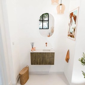 Mondiaz Joya DLux 70cm toiletmeubel dusk met wastafel faye rechts zonder kraangat meli