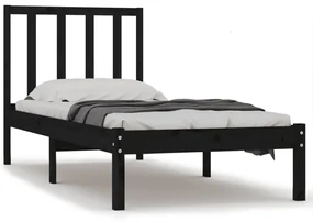 vidaXL Bedframe massief grenenhout zwart 100x200 cm