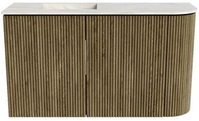 Mondiaz Joya DLux 70cm toiletmeubel ronding rechts dusk met wastafel faye links zonder kraangat ostra