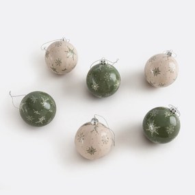 Set van 24 ballen met sneeuwvlokprint, Caspar