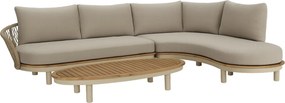 Bermuda organische hoek loungeset 3 delig latte