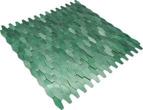 Zelfklevende Mozaïektegels Metaal | Picket 3D Donkergroen | 31×30 cm | Keuken, Bad &amp; WC