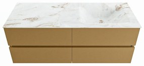 Mondiaz Vica DLux badmeubel 130cm oro 4 lades met wastafel frappe rechts zonder kraangat