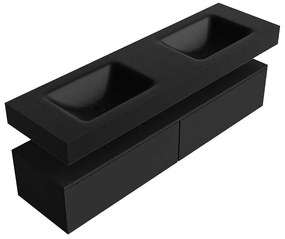 Zaro Alan badmeubel 160cm urban 2 lades met vrijhangende wastafel cloud dubbel 2 kraangaten urban