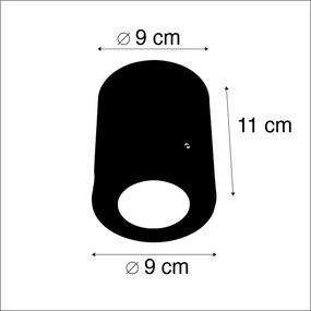 Buitenlamp met dimmer Opbouwspot grijs IP55 incl. GU10 - Franca Modern GU10 Buitenverlichting rond