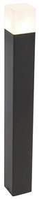 Staande buitenlamp zwart met opaal witte kap 70 cm - Denmark