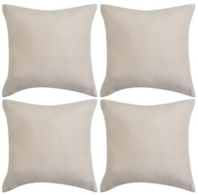 vidaXL Kussenhoezen 4 stuks beige imitatie suède 50x50 cm polyester