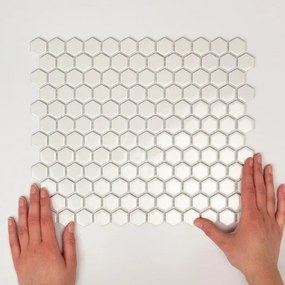 The Mosaic Factory Barcelona mozaïektegel - 26x30cm - wand en vloertegel - Zeshoek/Hexagon - Porselein White Mat AMH23010