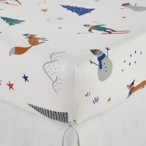 Hoeslaken in katoenen flanel omslag 25 cm, Schuss