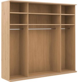 Goossens Excellent Kledingkast Wood, 240 cm breed, 223 cm hoog, 4 hout schuifdeuren
