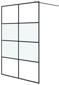 vidaXL Inloopdouchewand 140x195 cm halfmat ESG-glas zwart