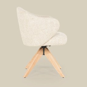 Eleonora Connor Natural Eetkamerstoel Met Eiken Poten Draaibaar Beige