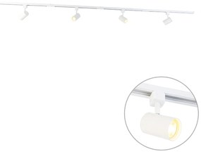 Modern railsysteem met 4 Spot / Opbouwspot / Plafondspots wit 1-fase - Iconic Yade Modern GU10 Binnenverlichting Lamp